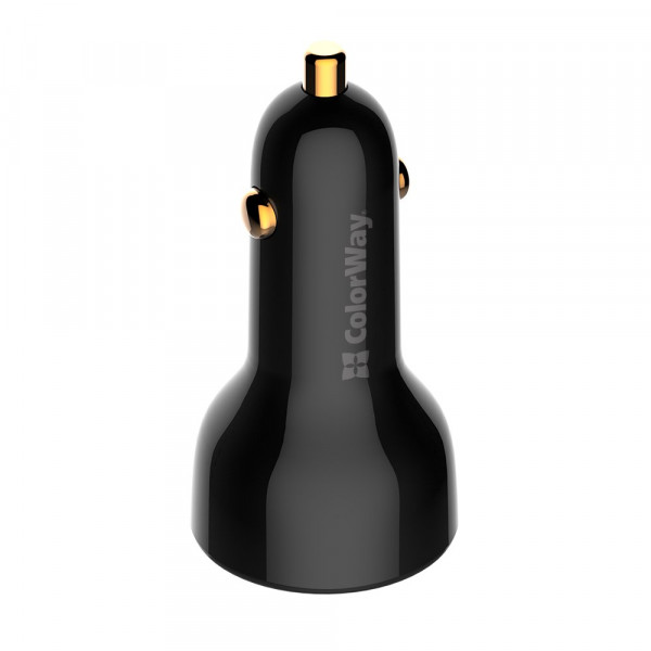Фото - Автомобільний зарядний пристрій Colorway Power Delivery PPS USB (USB-A + USB-C) (100W) Black (CW-CHA044PD-BK)