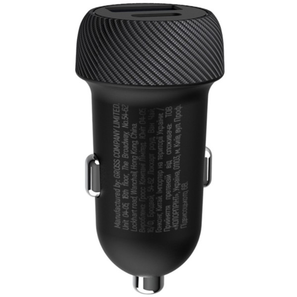 Фото - Автомобільний зарядний пристрій Colorway 2USB (Type-C PD35W + USB QC3.0) (35W) Black (CW-CHA064PD-BK)