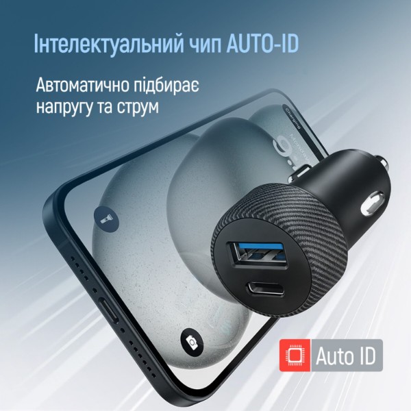 Фото - Автомобільний зарядний пристрій Colorway 2USB (Type-C PD35W + USB QC3.0) (35W) Black (CW-CHA064PD-BK)