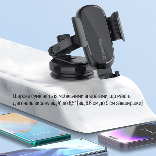 Фото - Уценка - Автодержатель с беспроводной зарядкой Colorway Dashboard Car Wireless Charger 15W Black (CW-CHAW037Q-BK)