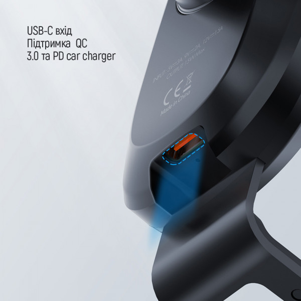 Фото - Автодержатель с беспроводной зарядкой Colorway Air Vent Car Wireless Charger 15W Black (CW-CHAW038Q-BK)