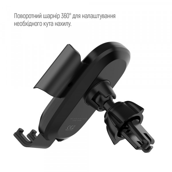 Фото - Автодержатель с беспроводной зарядкой Colorway Air Vent Car Wireless Charger 15W Black (CW-CHAW038Q-BK)