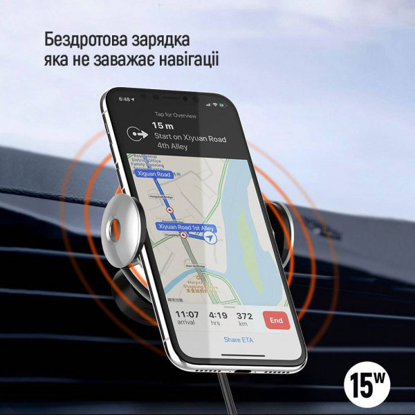 Фото - Автодержатель с беспроводной зарядкой Colorway AutoSense Car Wireless Charger 15W (CW-CHAW039Q-BK)