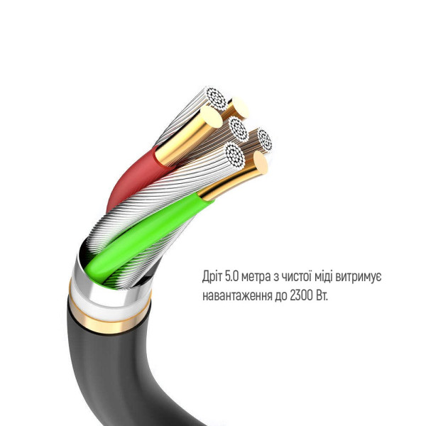 Фото - Мережевий фільтр Colorway 4 роз. 2xUSB-A + 1 Type-C Black 5m (CW-CHE435PDB)