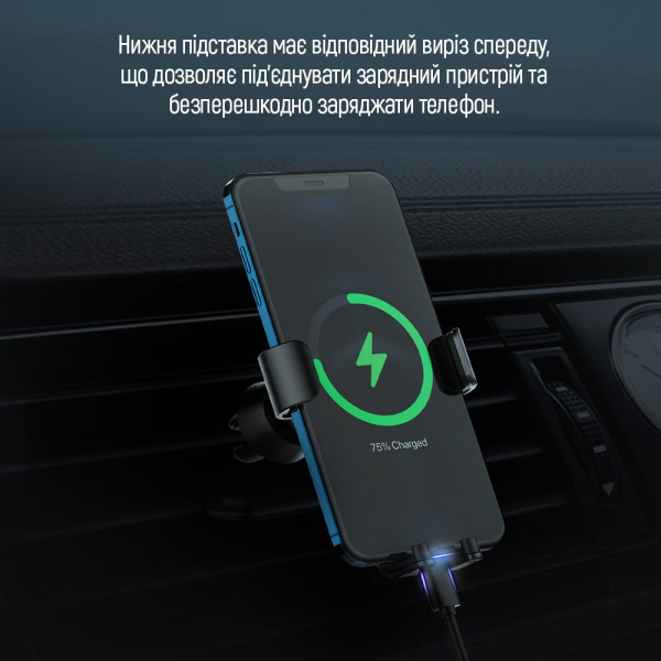 Фото - Автотримач Colorway Metallic Gravity Holder 3 Black (CW-CHG14-BK)