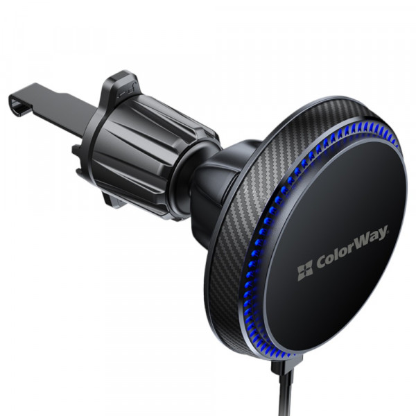Фото - Автодержатель с беспроводной зарядкой Colorway MagSafe 360° Air Vent 15W Black (CW-CHMW041Q-BK)