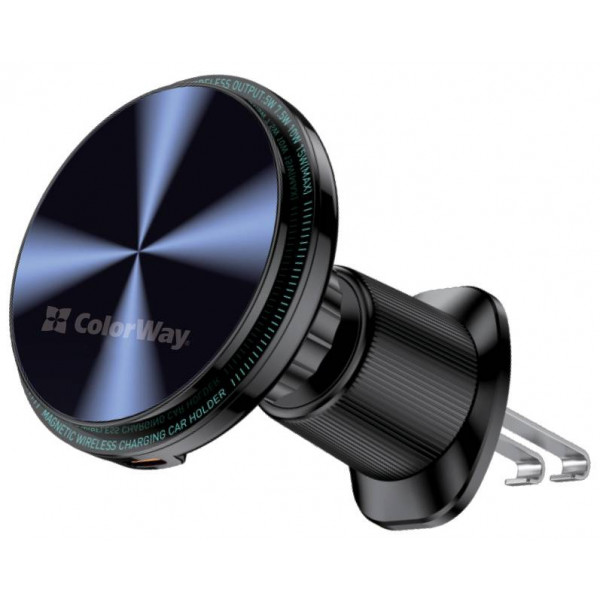Фото - Автодержатель с беспроводной зарядкой Colorway MagSafe 360° Air Vent 15W Black (CW-CHMW042Q-BK)