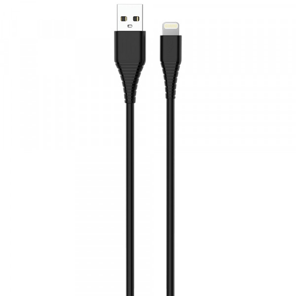 Фото - Мережевий зарядний пристрій Colorway 1USB AUTO ID 2A 10W Black+ cable Lightning (CW-CHS012CL-BK)