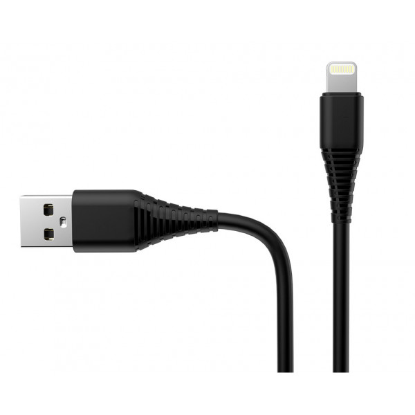 Фото - Мережевий зарядний пристрій Colorway 1USB AUTO ID 2A 10W Black+ cable Lightning (CW-CHS012CL-BK)