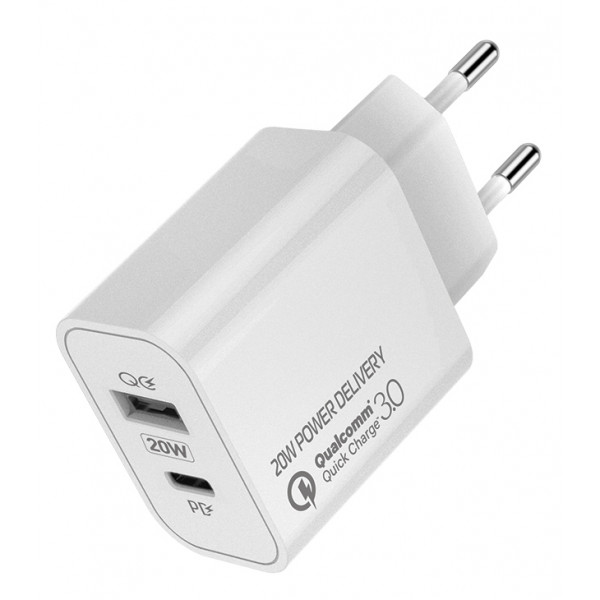 Фото - Мережевий зарядний пристрій Colorway 1USB Type-C PDx3A 1USBx4A White (CW-CHS025QPD-WT)