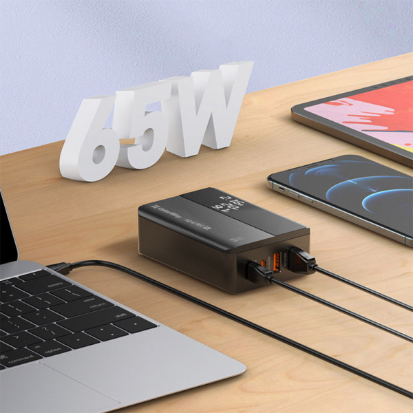 Фото - Мережевий зарядний пристрій Colorway Power Delivery (2USB-A + 2USB TYPE-C) (65W) Black (CW-CHS040PD-BK)