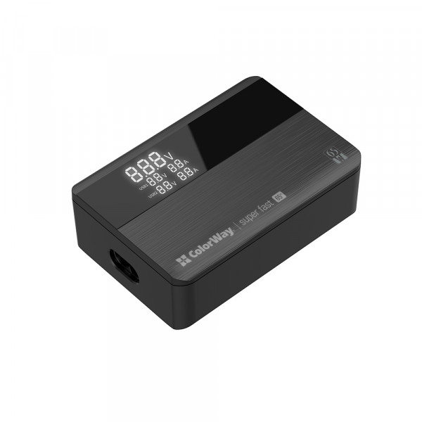 Фото - Мережевий зарядний пристрій Colorway Power Delivery (2USB-A + 2USB TYPE-C) (65W) Black (CW-CHS040PD-BK)