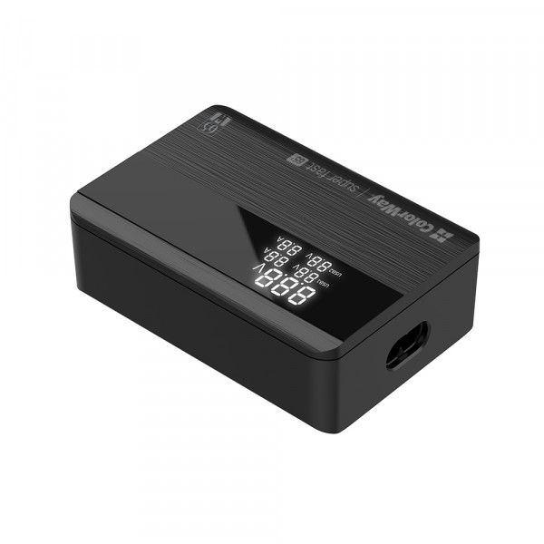 Фото - Мережевий зарядний пристрій Colorway Power Delivery (2USB-A + 2USB TYPE-C) (65W) Black (CW-CHS040PD-BK)