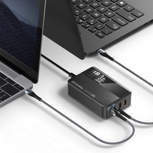 Фото - Сетевое зарядное устройство Colorway Power Delivery GaN (2USB-A + 2USB TYPE-C) (100W) Black (CW-CHS041PD-BK)