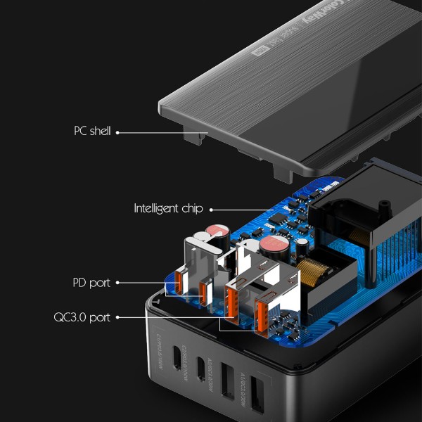 Фото - Сетевое зарядное устройство Colorway Power Delivery GaN (2USB-A + 2USB TYPE-C) (100W) Black (CW-CHS041PD-BK)
