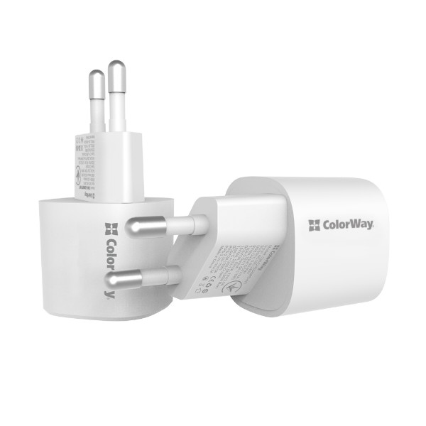 Фото - Мережевий зарядний пристрій Colorway GaN PD Port USB PPS (Type-C PD + USB QC3.0) (33W) White (CW-CHS043PD-WT)