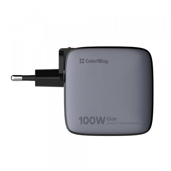 Фото - Мережевий зарядний пристрій Colorway Power Delivery GaN USB-A + 3USB TYPE-C 100W (CW-CHS047PD-BK)