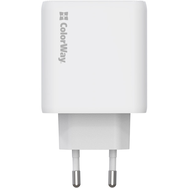 Фото - Уцінка - Мережевий зарядний пристрій Colorway GaN Mini 50W PD Port PPS USB (Type-C PD 30W + Type-C PD 20W) White (CW-CHS050PD-WT)