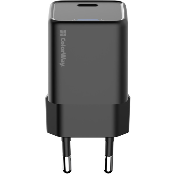 Фото - Уцінка - Мережевий зарядний пристрій Colorway GaN Mini 25W PD Port PPS USB-C Black (CW-CHS052PD-BK)