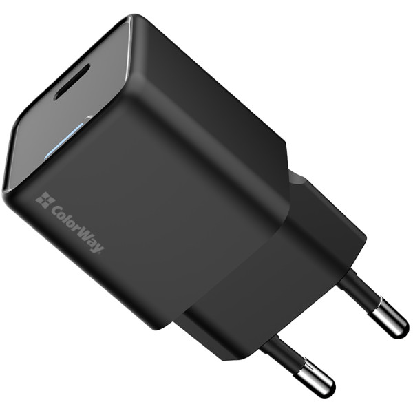 Фото - Уцінка - Мережевий зарядний пристрій Colorway GaN Mini 25W PD Port PPS USB-C Black (CW-CHS052PD-BK)