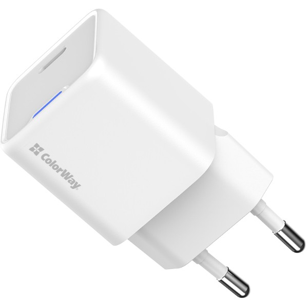 Фото - Сетевое зарядное устройство Colorway GaN Mini 25W PD Port PPS USB-C White (CW-CHS052PD-WT)