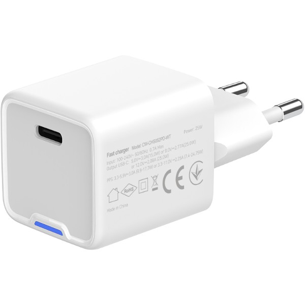 Фото - Сетевое зарядное устройство Colorway GaN Mini 25W PD Port PPS USB-C White (CW-CHS052PD-WT)