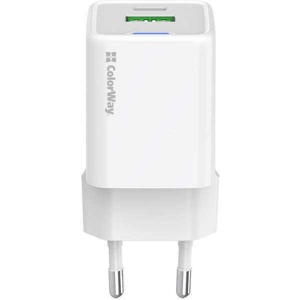 Фото - Мережевий зарядний пристрій Colorway GaN Mini 30W PD Port PPS USB White (CW-CHS053PD-WT)