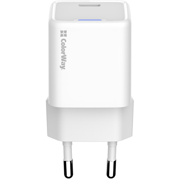 Фото - Мережевий зарядний пристрій Colorway GaN Mini 30W PD Port PPS USB-C White (CW-CHS054PD-WT)