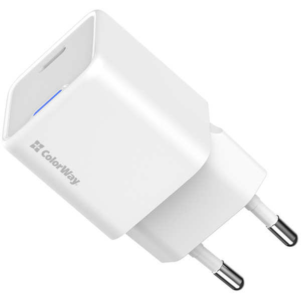 Фото - Мережевий зарядний пристрій Colorway GaN Mini 30W PD Port PPS USB-C White (CW-CHS054PD-WT)