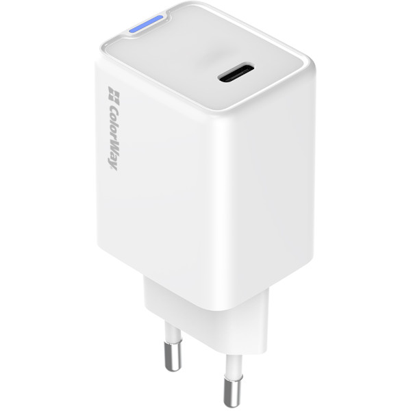 Фото - Мережевий зарядний пристрій Colorway GaN Mini 45W PD Port PPS USB-C White (CW-CHS057PD-WT)