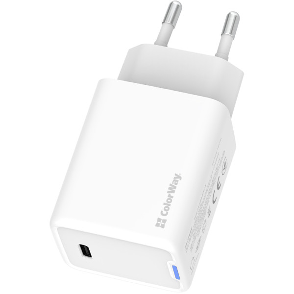 Фото - Мережевий зарядний пристрій Colorway GaN Mini 45W PD Port PPS USB-C White (CW-CHS057PD-WT)