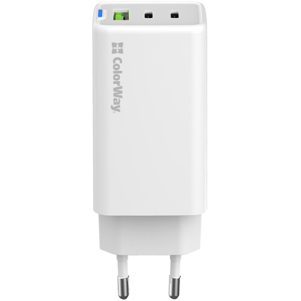 Фото - Мережевий зарядний пристрій Colorway GaN Mini 65W PD Port PPS USB White (CW-CHS058PD-WT)