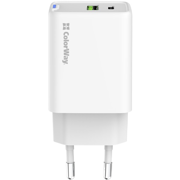Фото - Мережевий зарядний пристрій Colorway GaN Mini 45W PD Port PPS USB (Type-C PD + USB QC4.0) White (CW-CHS060PD-WT)