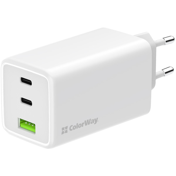 Фото - Мережевий зарядний пристрій Colorway GaN Mini 100W PD Port PPS USB (USB-2C1A) White (CW-CHS061PD-WT)