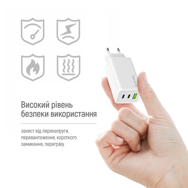 Фото - Мережевий зарядний пристрій Colorway GaN Mini 100W PD Port PPS USB (USB-2C1A) White (CW-CHS061PD-WT)