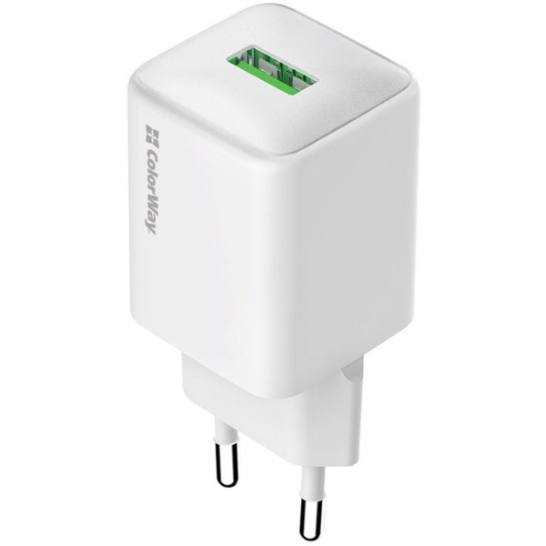 Фото - Мережевий зарядний пристрій Colorway 1USB Quick Charge 3.0 18W V2 White (CW-CHS063Q-WT) Фото - Мережевий зарядний пристрій Colorway 1USB Quick Charge 3.0 18W V2 White (CW-CHS063Q-WT)