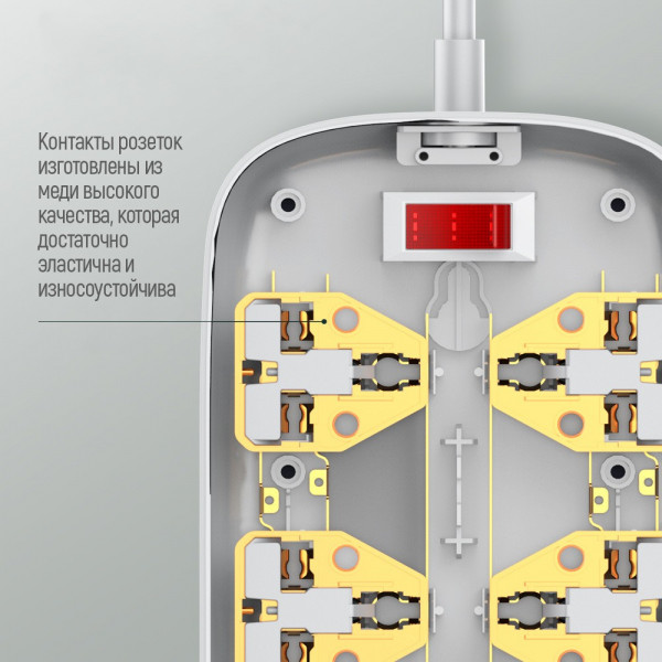 Фото - Мережевий фільтр Colorway 4 розетки/4USB White (CW-CHU44QW)
