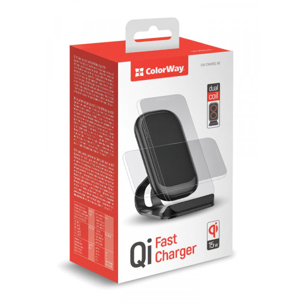 Фото - Бездротовий зарядний пристрій Colorway Wireless Stand 15W Black (CW-CHW31Q-BK)