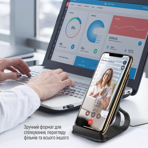 Фото - Бездротовий зарядний пристрій Colorway Wireless Stand 15W Black (CW-CHW31Q-BK)