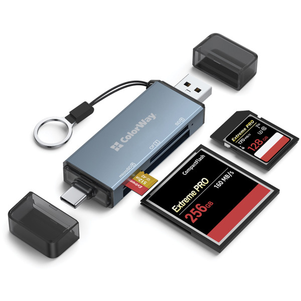 Фото - Кардрідер Colorway USB 2.0/USB-C to CF/SD/MicroSD (CW-CR-01)