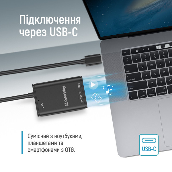 Фото - Кардрідер Colorway USB-C to USB 3.0/SD/MicroSD (CW-CR-02)