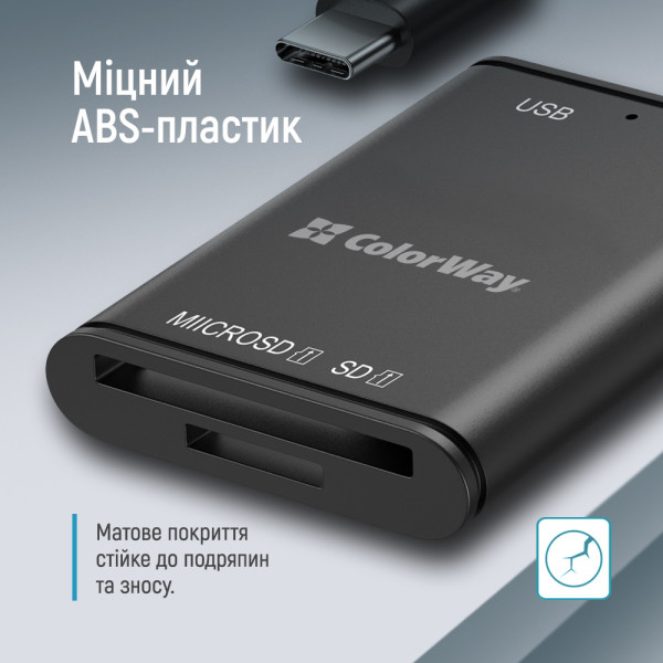Фото - Кардрідер Colorway USB-C to USB 3.0/SD/MicroSD (CW-CR-02)