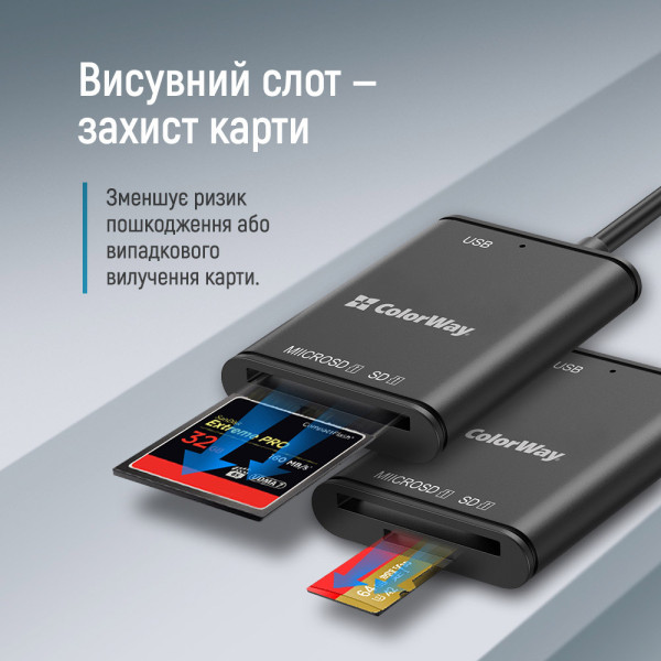 Фото - Кардрідер Colorway USB-C to USB 3.0/SD/MicroSD (CW-CR-02)