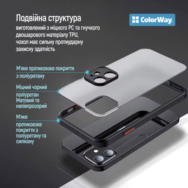 Фото - Чехол для смартфона Colorway Smart Matte for Xiaomi Redmi Note 15 Pro 4G, black (CW-CSMXRN15P4-BK)