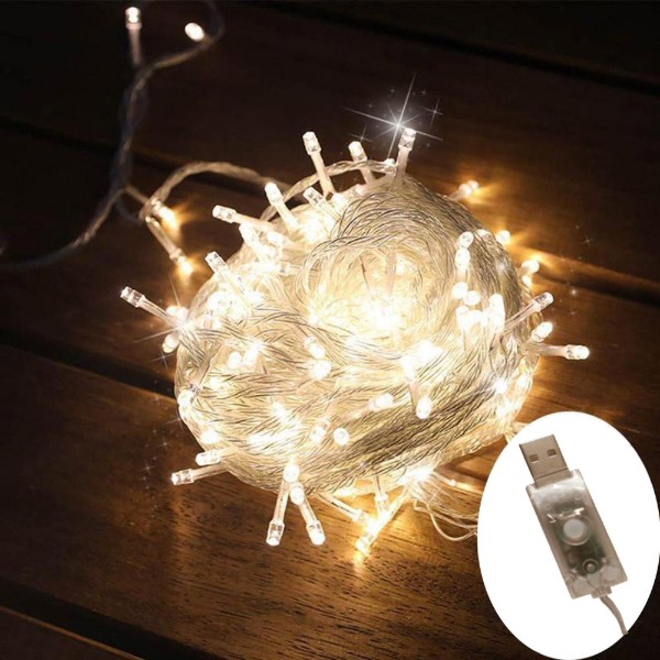 Фото - Гирлянда линейная Colorway LED 100 10м (8 функций) теплый USB (CW-G-100L10U)