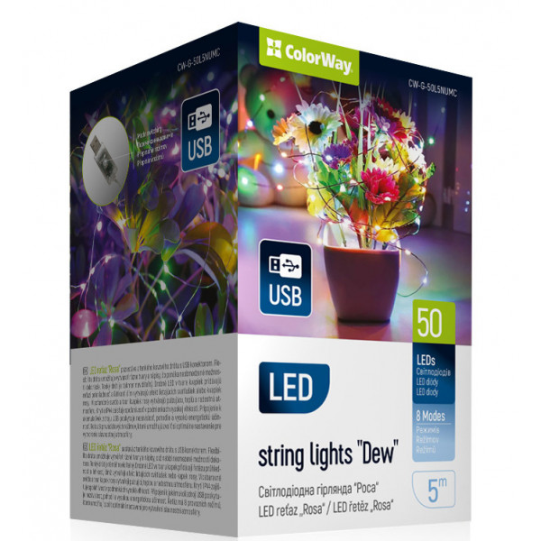 Фото - Гирлянда линейная Colorway LED 50 5м разноцветная USB (CW-G-50L5NUMC) Фото - Гирлянда линейная Colorway LED 50 5м разноцветная USB (CW-G-50L5NUMC)