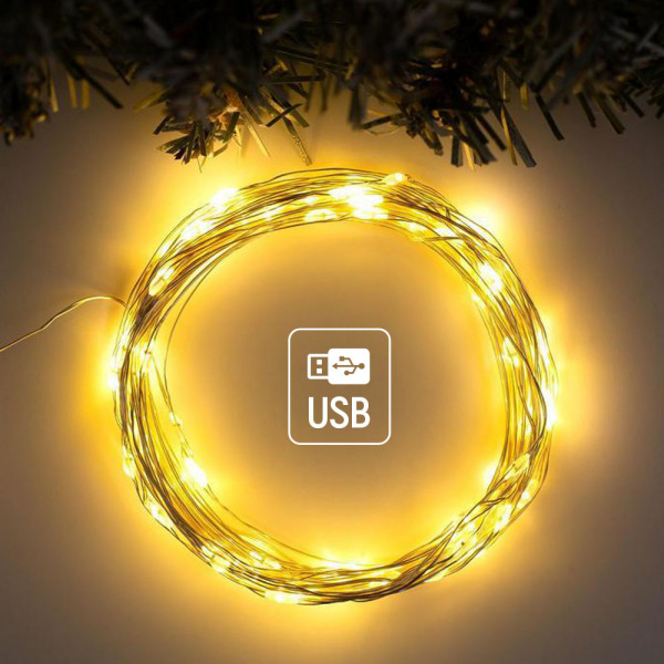 Фото - Гирлянда линейная Colorway LED 50 5м теплый цвет USB (CW-G-50L5NU)