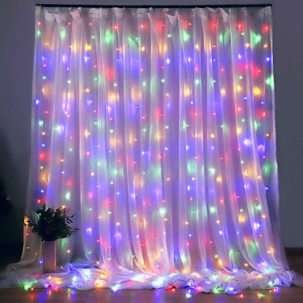 Фото - Гирлянда-штора Colorway 3x3м 300LED 220В цветная (CW-GW-300L33VMC)