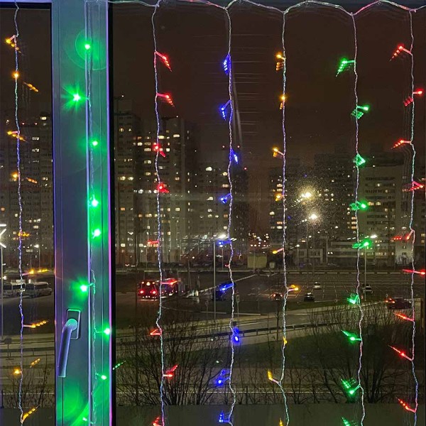 Фото - Гирлянда-штора Colorway 3x3м 300LED 220В цветная (CW-GW-300L33VMC)
