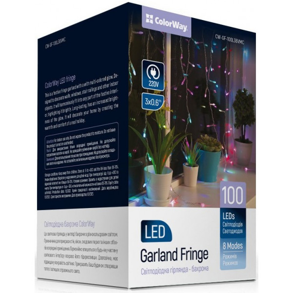 Фото - Гірлянда лінійна Colorway 3мx0.6 м 100Led IP20 (CW-GF-100L36VMC)